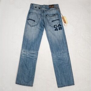 Vintage Y2K Cars Jeans‎ - Men's Straight Leg Stencil Logo Denim Pants - Size 14